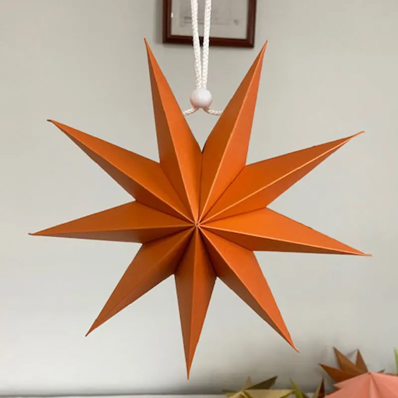 9 Point Paper Star Lantern Lampshade 3d Hanging Decoration Star Light
