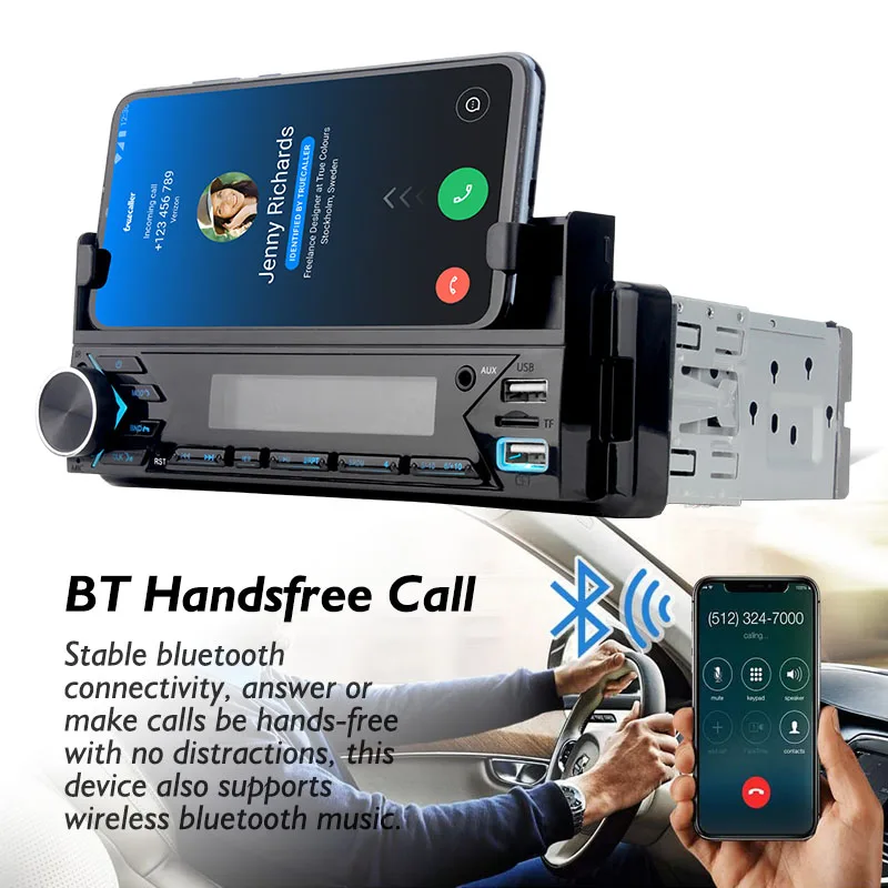 Car Mp3 Player Stereo Autoradio Car Radio Bt Indash 1 Din Fm Auxin