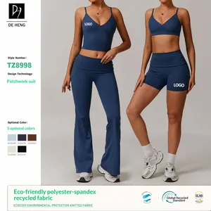 New Eco Friendly 2 Pieces Sustainable Gym Wear Women Sets Quick Dry Recycled Running Workout Clothes Fitness Women Yoga Set