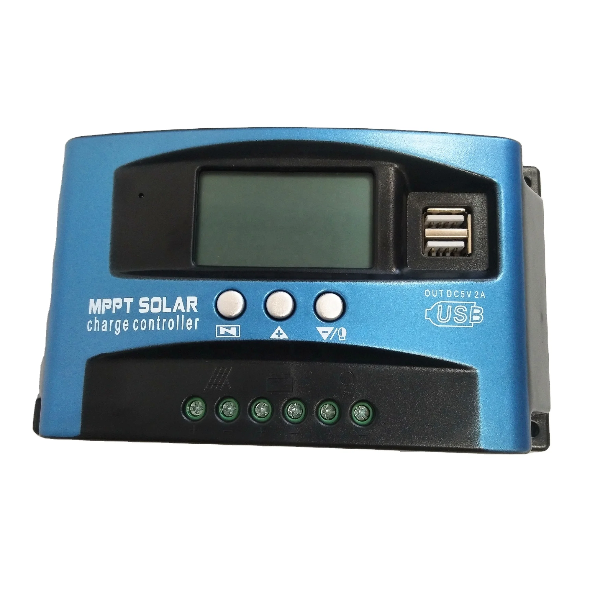MPPT Solar Charge Controller 100A Solar Power Regulator 12V 24V Auto Dual USB LCD Display Load Discharger for Off Grid System