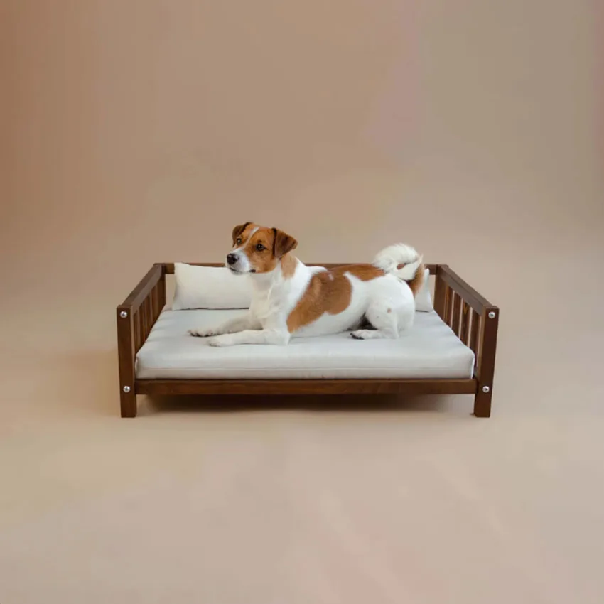 Wood Elevated Dog Bed Wood Luxury Large Wooden Bed Dog House With