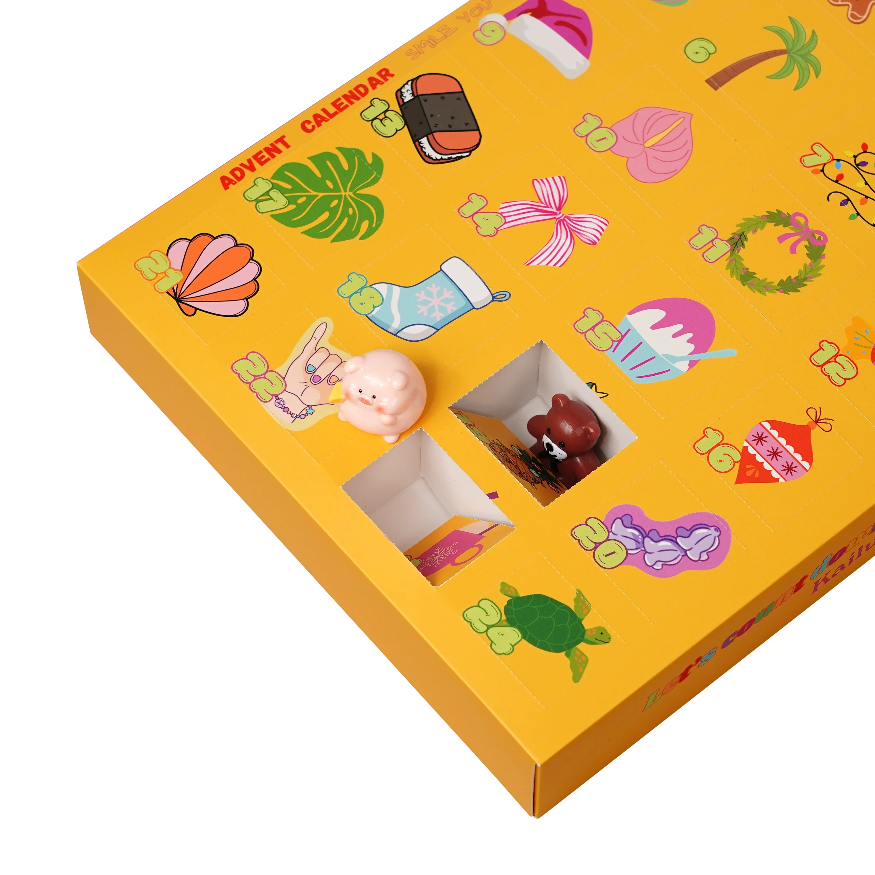 Custom 12 24Days Countdown Blind Box Empty Advent Calendar Box with Custom Size Printing