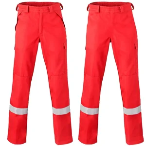 Wholesale  Safety Trousers Work Pants for Men Safety Industrial Red Painters Work Cargo Pants