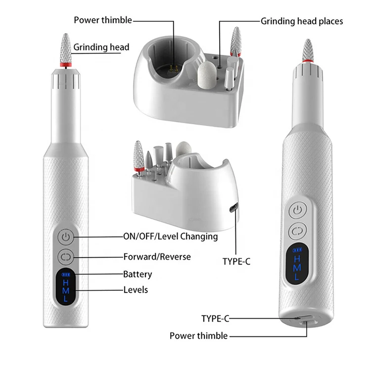 Home Use Portable Nail Drill Machine Set Electric Nail File Kit For