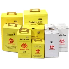 Disposable Biohazard Collection Medical Waste Safety Boxes 5L Corrugated Paper Sharp Container For Used Syringe