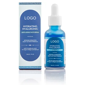 Private Label Anti Aging Brightening 2% Hyaluronic Acid  and 1%  Collagen Face Serum