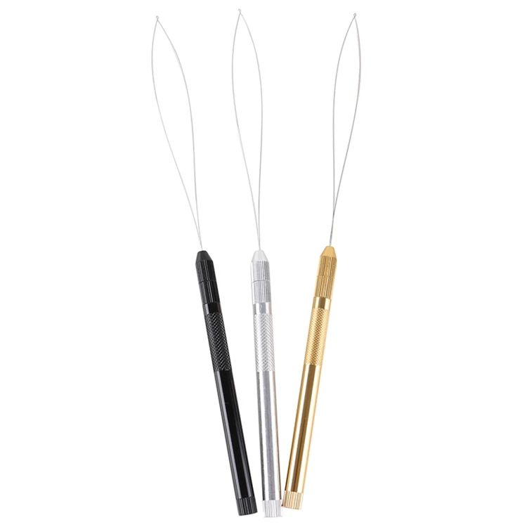 HARMONY Gold Black Rainbow Salon Hair Extension Tools Kit With Micro Rings Beads Opener Closer Pliers Loop and Crane Scissors