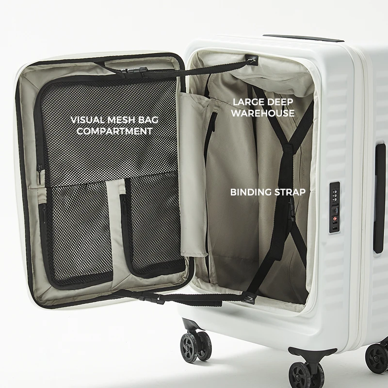20 24 28 Inch Suitcase Travel Trolley Case Universal Wheel TSA Lock Front Opening Expandable Retractable Luggage