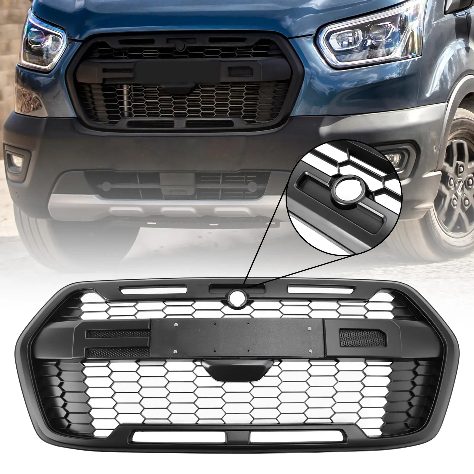 Raptor Style Front Bumper Grille 2467809 for Ford Transit MK8 Trail T150  T250 T350 2020-2024 With Letter