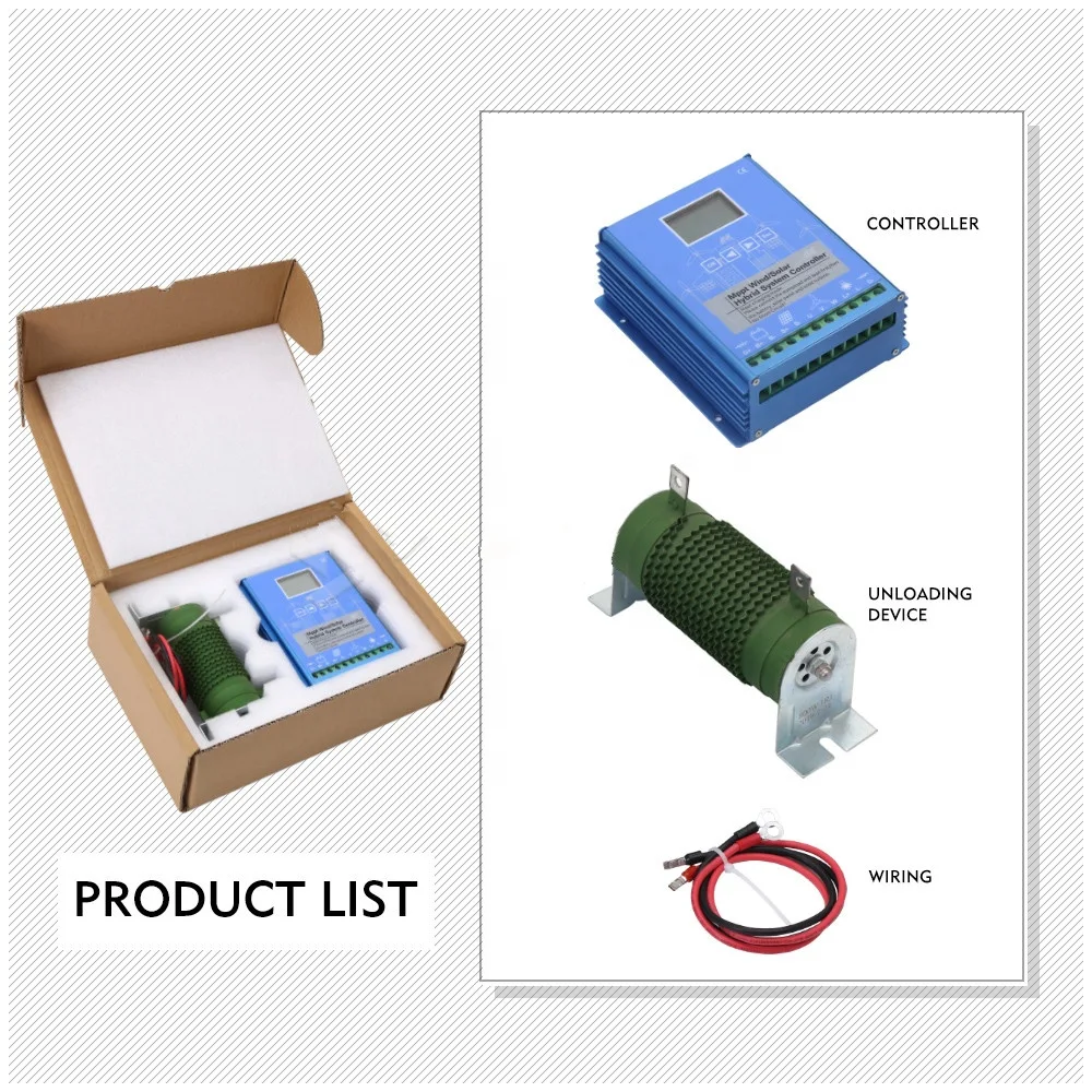 800w Wind 800W Solar Hybrid System 12V 24V Auto Solar Controller Regulator Home Use Wind Generator MPPT Charge Controller