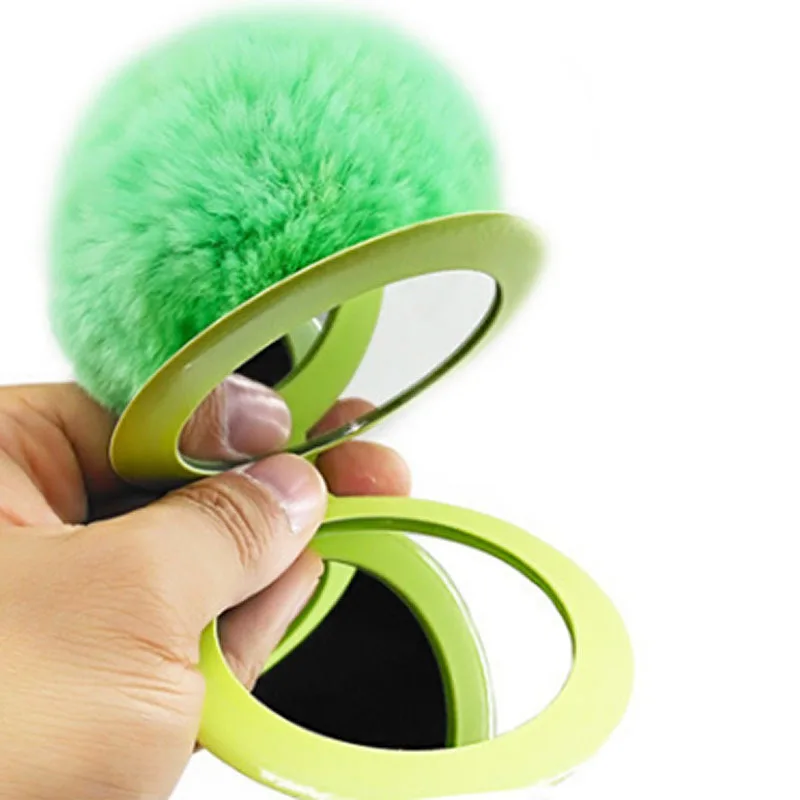 pom pom mirror keychain