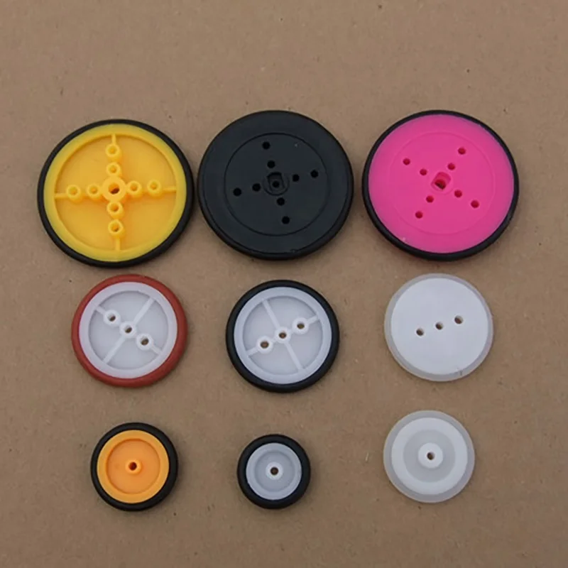 Technology Handmade Multi-model Small Rubber Wheel DIY Model Belt Pulley Car Tires Toy Wheel