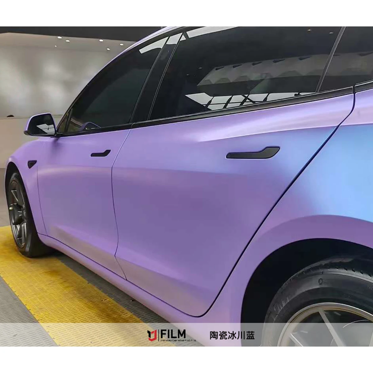 Free Sample Vinyl Car Wrap Roll 1.52x17m Car Wrapping Color Changing Film Satin Flip Glacial Frost Blue Car Wrap Vinyl