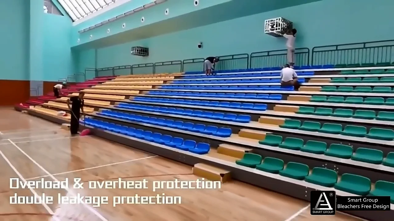 Retractable Seating System Electric Telescopic Bleachers For Stadium Basketball Hall Retractable