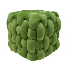 High Quality New Design Fabric Ottoman Square Shoe Stool Wholesale