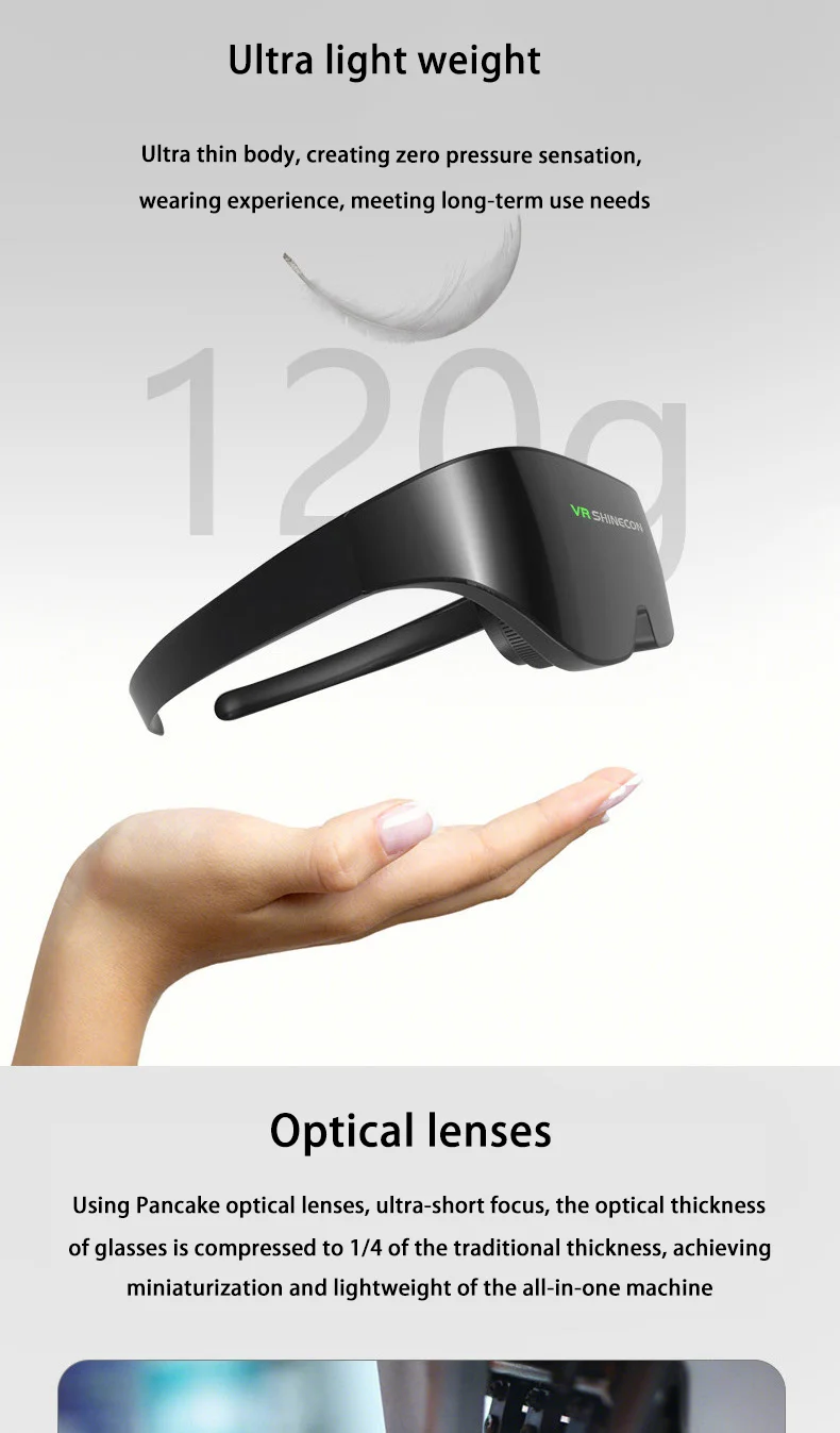 VR glasses, AIO8, head mounted panoramic viewing, immersive experience, can be worn for myopia, intelligent VR glasses