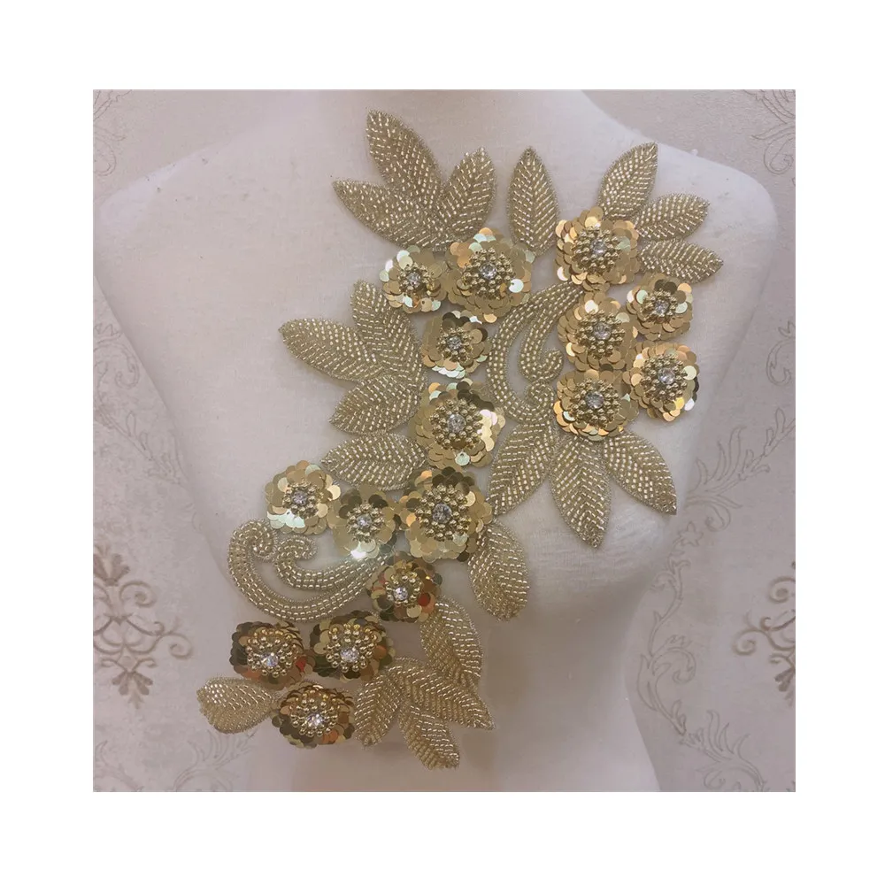 Кружевная Аппликация из бисера 21 х35 см