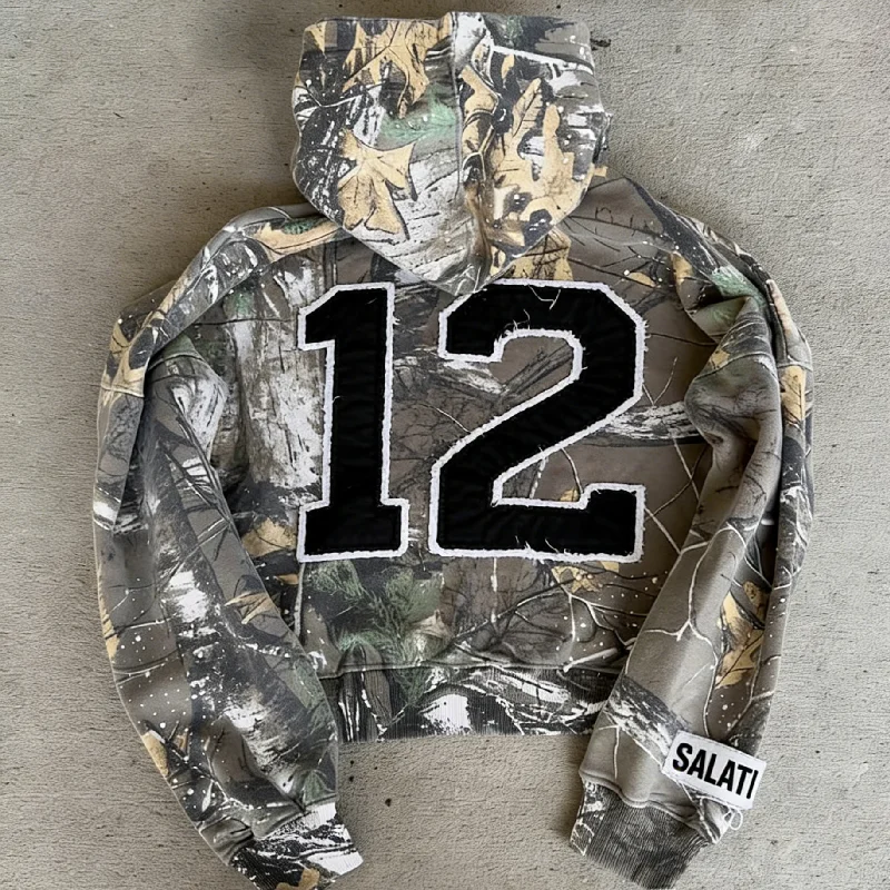 SALATI Custom Luxury Embroidery Streetwear Fleece Blank Vintage Oversized Faded Distressed Zip up Hoodie Streetwear gallery 2
