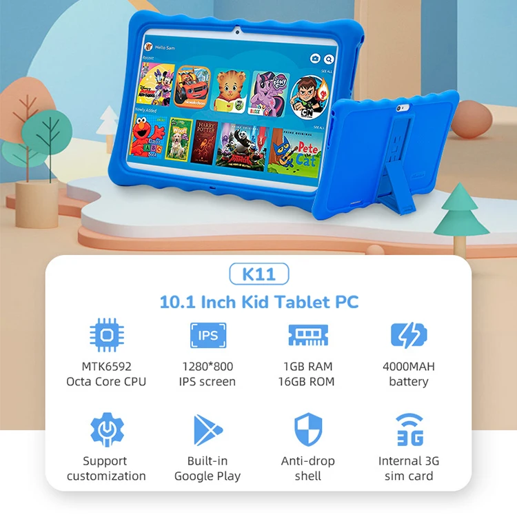 10インチ子供用タブレット 16GB Android 5.1 防水・耐衝撃性
