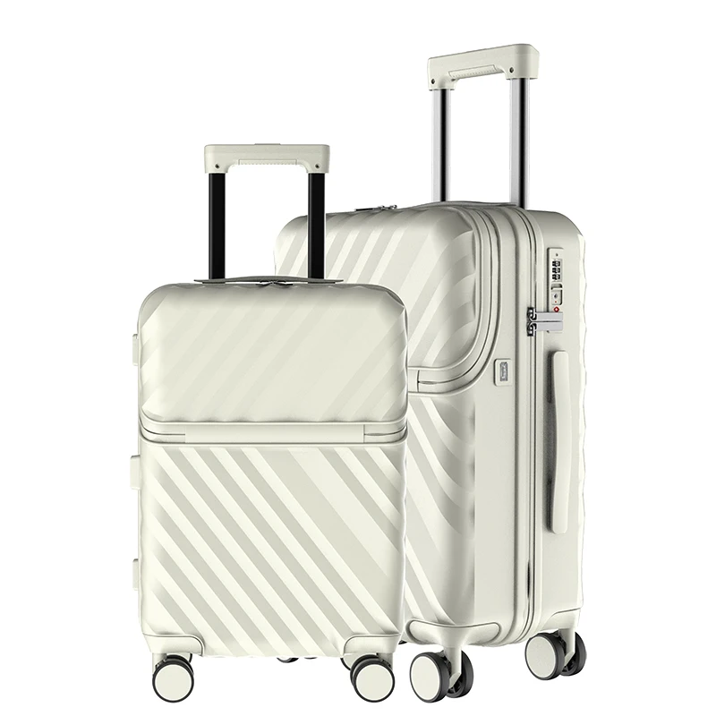 Travel Smart with our Innovative Carry-On Luggage with Front Opening, Cup Holder