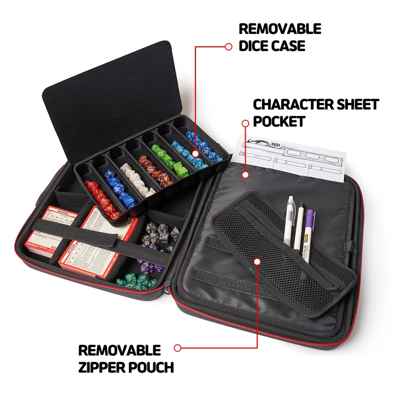 Mi Ya Mi Lai 17-Pocket Board Game Organizer Carry Case - Storage For Cards, Tokens, Dice, Travel Case