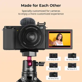For SmallRig 3526 Cold Shoe Adapter for Sony ZV-1F / ZV-E10 / ZV-1 / ZV-E1 / ZV-1 II Wind Muff Windshield Light Camera Flash detail image