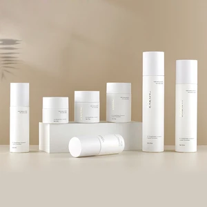 Thick Bottom High Weight Straight Round Matt White Lid and Matt White Glass Bottle Design 50g 30g 20g Glass Jar