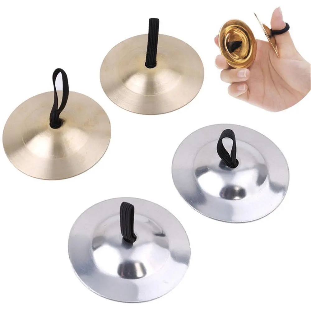 2 PCs  Copper Finger Cymbals Small Finger Cymbals Belly Dancing Mini Cymbals