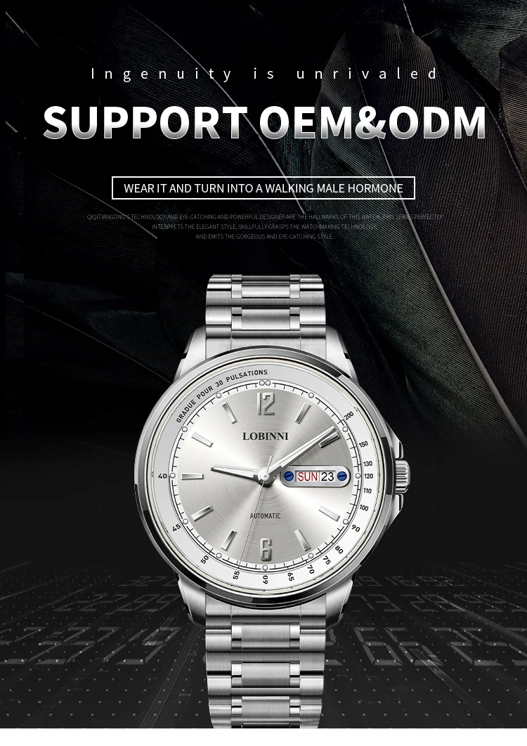 Lobinni 9012 High Quality Business Luxury Men's Mechanical Watch