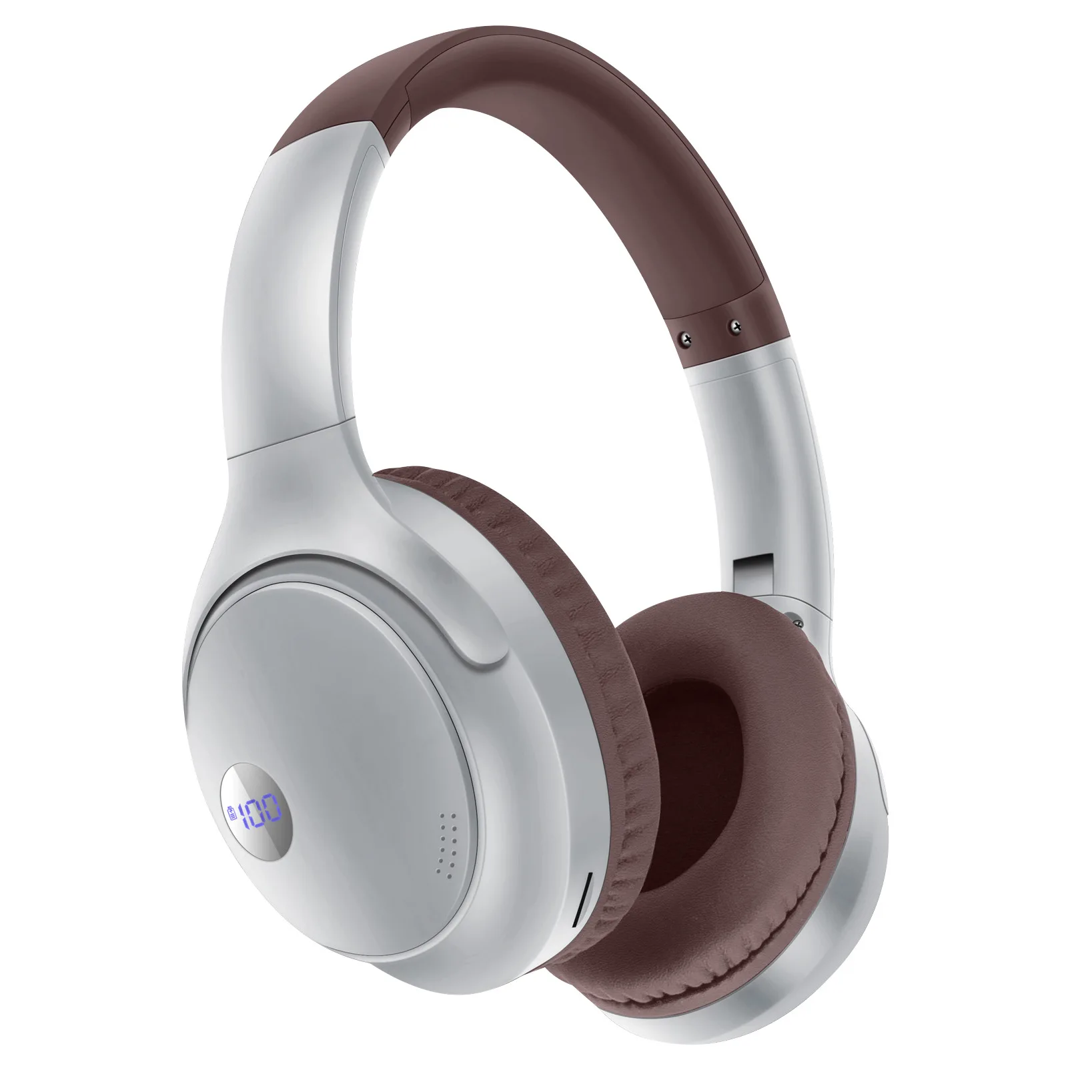 Insert Retro Style UV Craft Design Foldable Headphone ANC Noise Headset  Battery Digital Display Heavy Bass Earphones