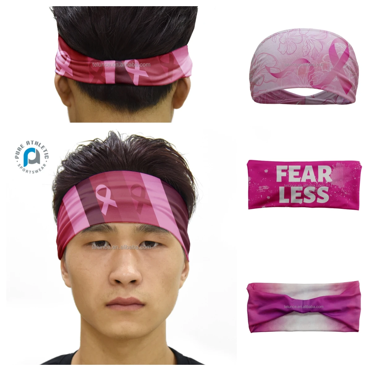 Fashion headband pink - women or men. Ceylon Pale Pink Headband. Hats for Men & Women main image 2