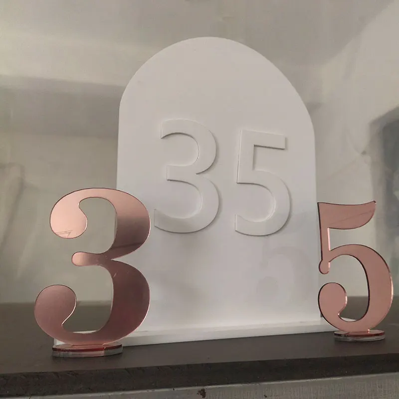 Numeri Tavolo Acrilico 1-10 - Segnaletica Moderna Per Ristoranti E Eventi, Bianco - Foto 4