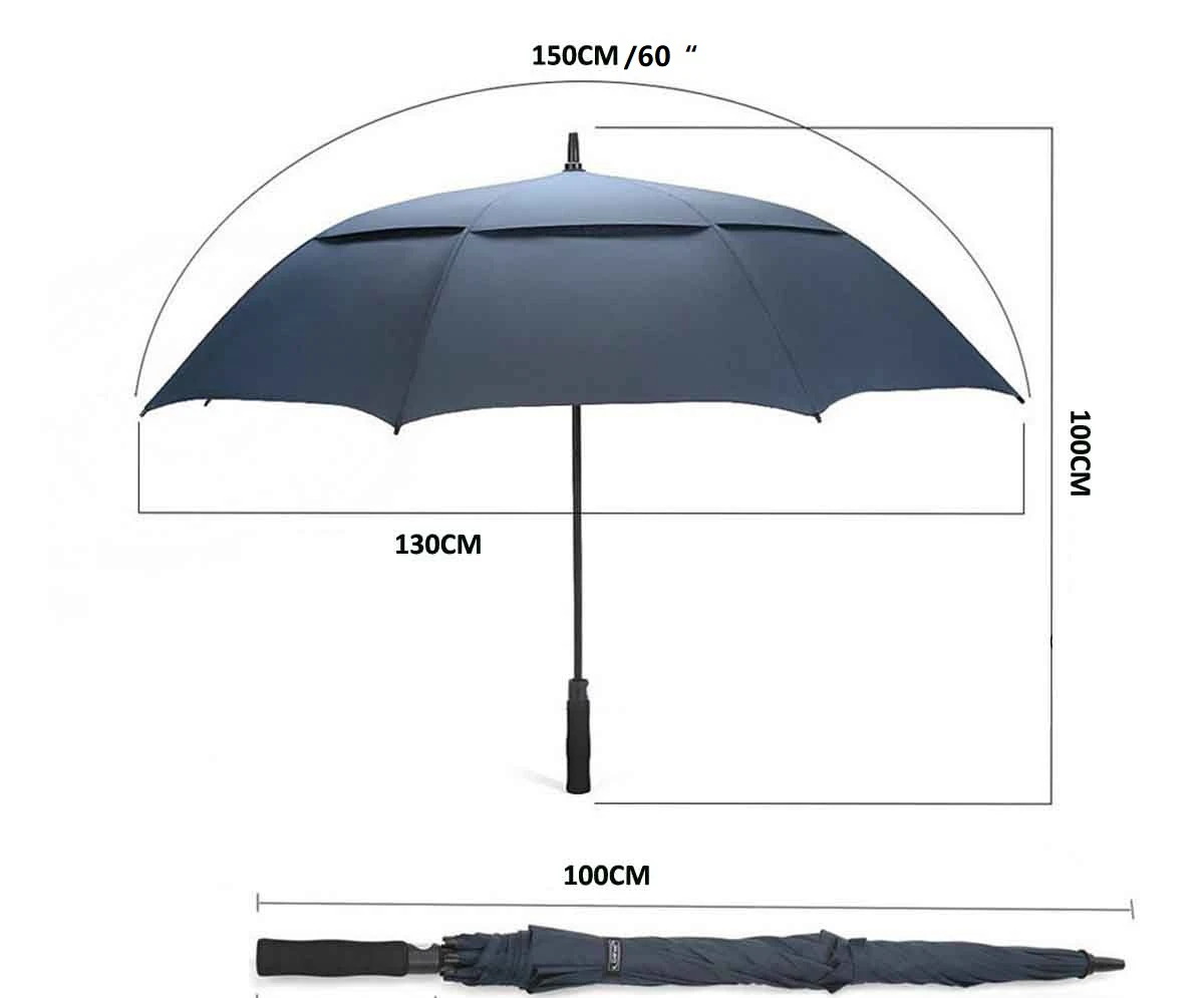 Krago Auto Open 8 Ribs 55 Inch Fiberglass Straight Umbrella | INDIA