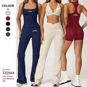 Custom High Quality Fitness Sportswear Yoga Wear Suit V-Shaped Bra Women Outdoor Gym Running Tight Fitness Sports Yoga Wear Set