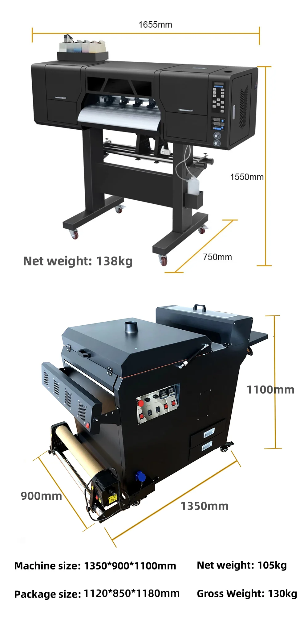 Factory Direct New 60cm Inkjet DTF Printer with 1 Year Warranty Full-Automatic Heat Transfer for T-Shirts and Fabric supplier