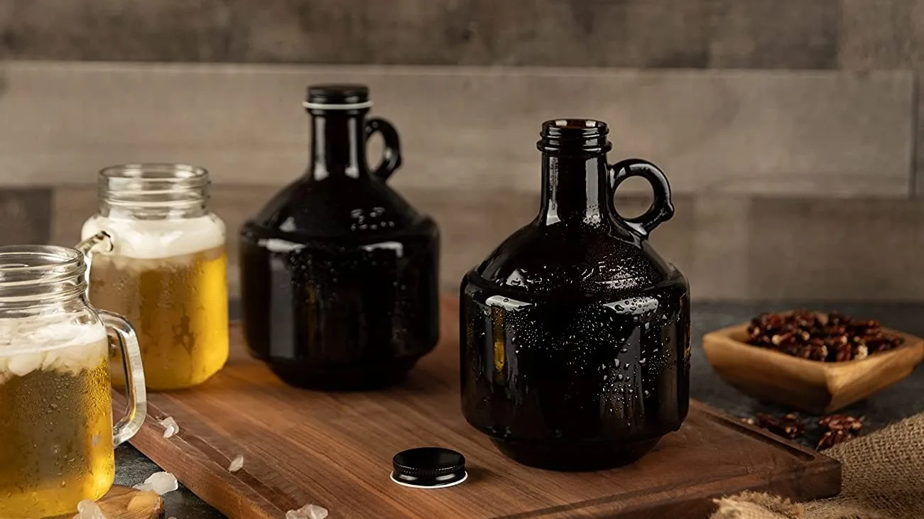 Wholesale Large Fermenting Jug Clear Amber 64oz 1 One Gallon Glass Wine