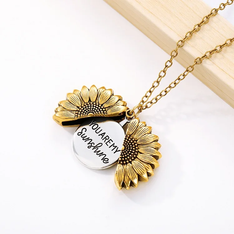 Collar De Girasol De Acero Inoxidable Personalizable Para Mujer,Nuevo,A La  Moda,You Are My Sunshine - Buy Collar De Girasol,De Acero Inoxidable Collar  De Girasol,Collar De Girasol Product on 