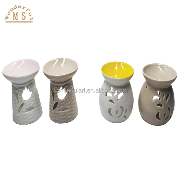 Assorted shape of porcelain incense wax burner ceramic Hollow out aroma oil candle aroma fragrance boiler candle furnace