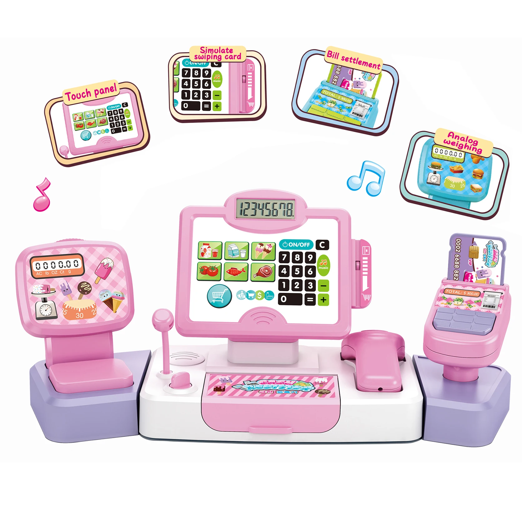 New Item Luxury Child Pretend Play Mini Hamburger Fast Food Store Cash Register Kids Shop Toy