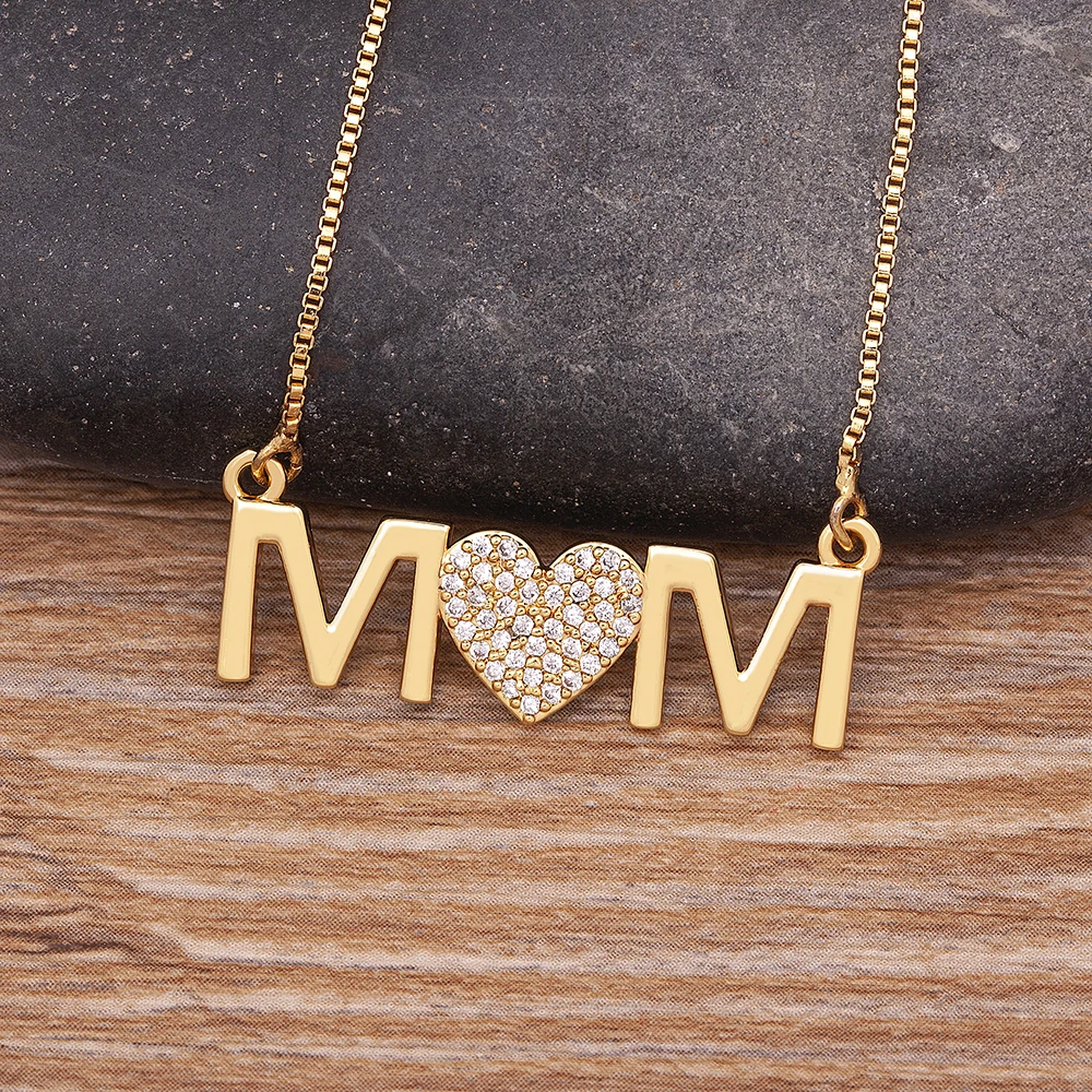 2pcs/set Heart Shaped Letter M Detail Bracelet & Necklace Set