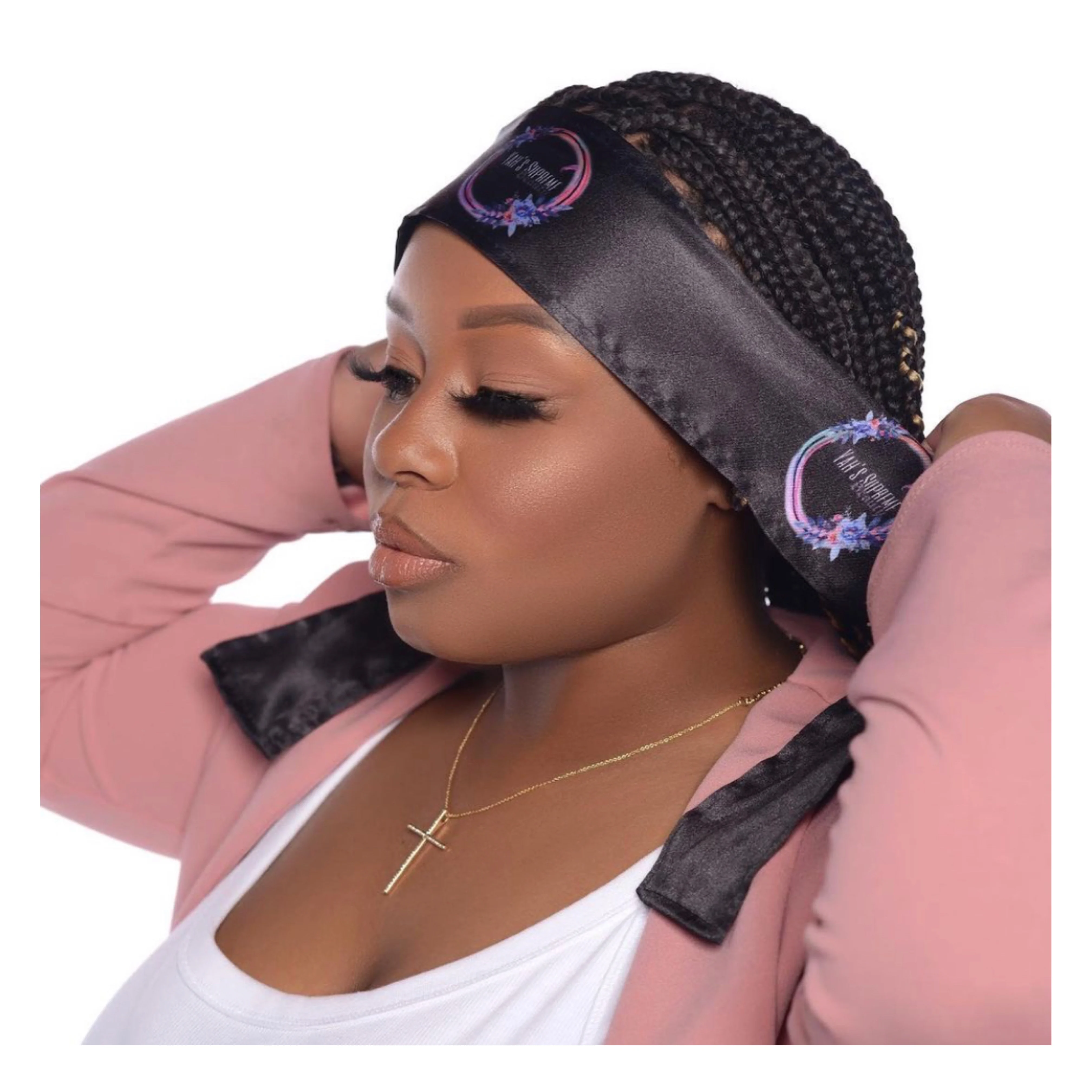 Good Quality Satin Headwrap Silk Edge Headbands Wrap for Women Custom Wig Bands with logo Wholesale