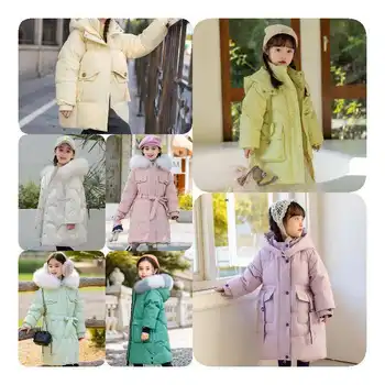 Children's Clothing Plush Thickened Cotton Padded Jacket Winter Design Kids Girl's Outwear baby faux fur coat2024