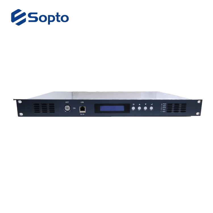 1U Optical Transmitter 1550nm Direct Modulation 2 Output SC /APC Fiber Optical Transmitter