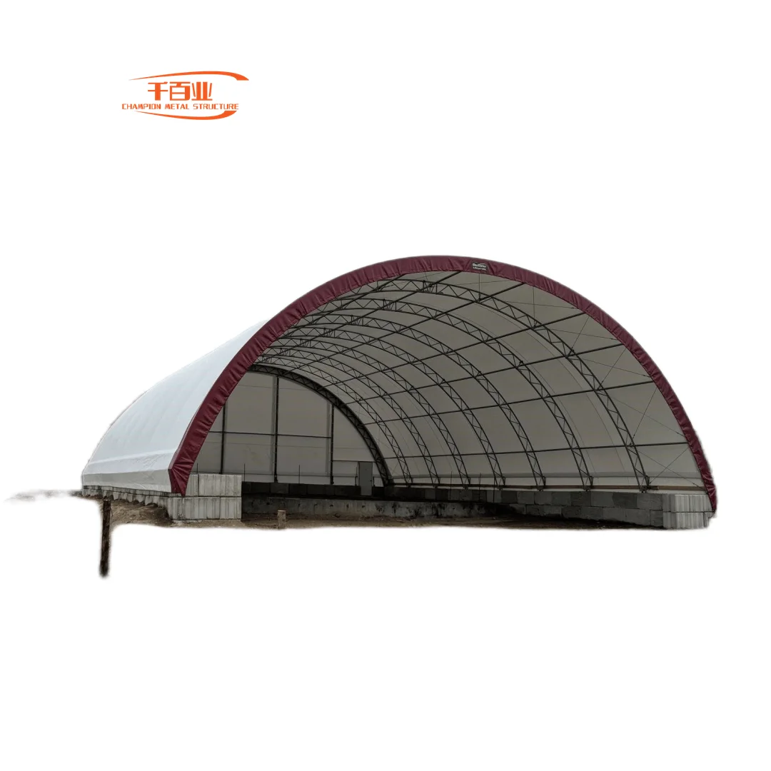 Customized 40FT Container Shelter PVC Cover Steel Structure Container Metal Dome Shelter 4040 6040 Waterproof Pvc Coated