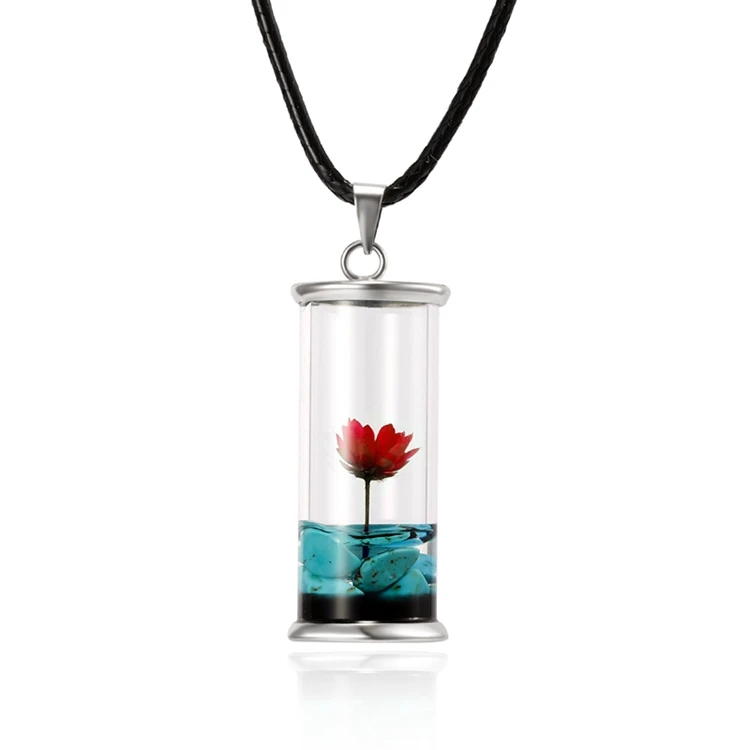 flower in a bottle necklace