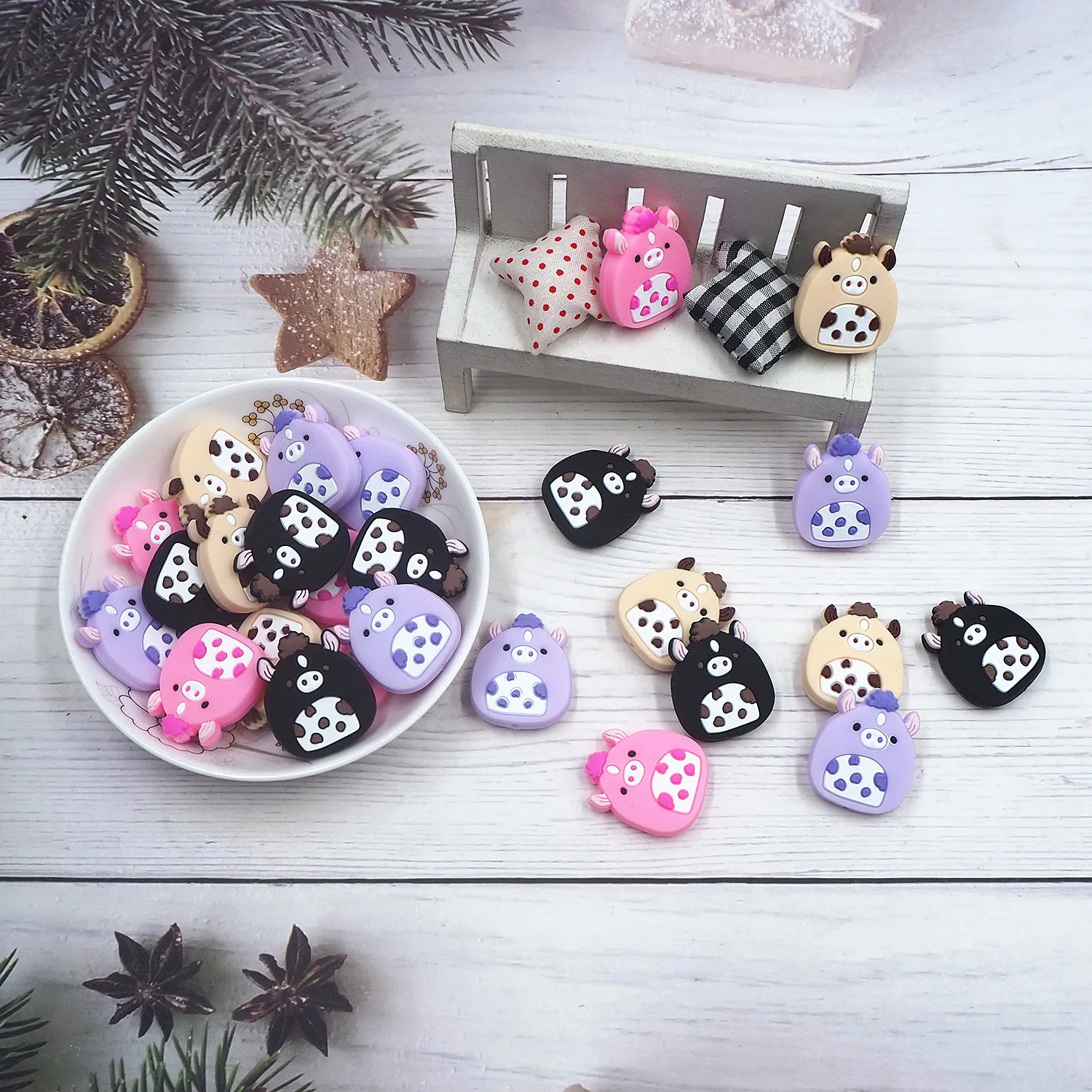 New Fashion Bpa Free Diy Pacifiers Chain Silicone Baby Teething String Beads Bulk Horse Silicone