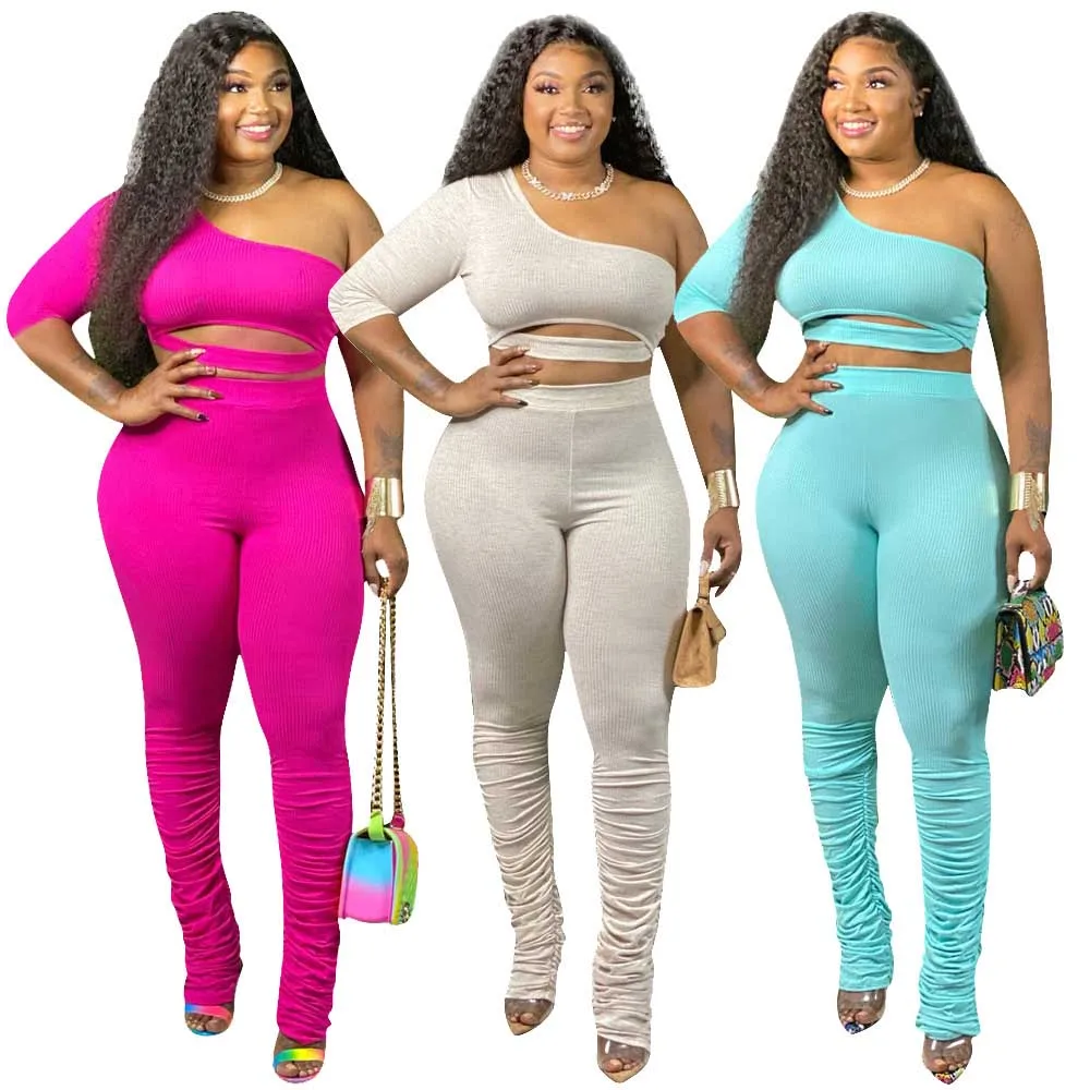 Stacked Legging 2 Piece Outfit,Crop Top 
