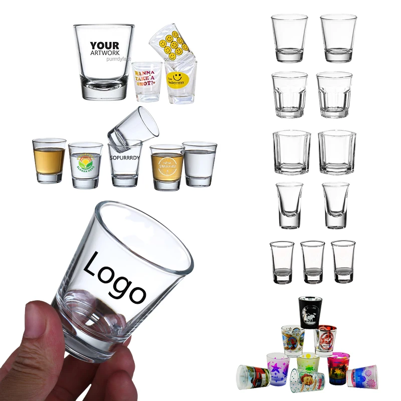 Personalized Sublimation Blanks Custom Shot Glasses Logo Mexican