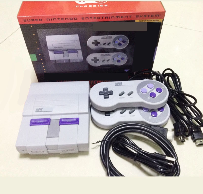 Built-in 30 classical Games  Retro game Console  For Nintendo SNES Console  with 2 joysticks