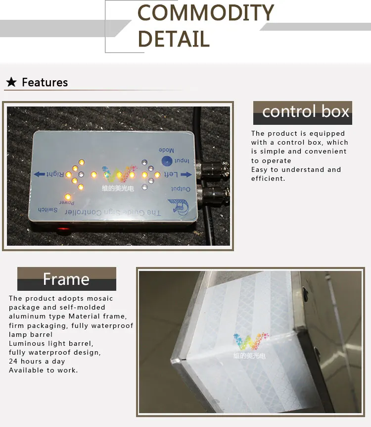 European Market Road Security Indicator LED Arrow Traffic Road Board Signs